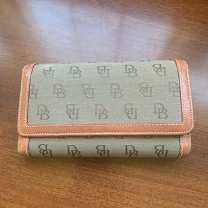 Dooney & Bourke Logo Checkbook Wallet Clutch